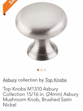 NEW Top Knobs Asbury Brushed Satin Nickel 3/4” Mushroom Cabinet Knob. Quan 38